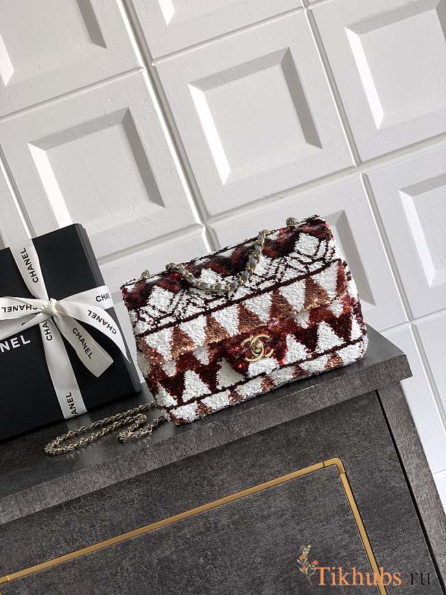 Chanel Mini Flap Bag Sequin Brown 20cm - 1