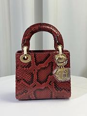 Dior Mini Lady Bag Red Python Leather 17cm - 1