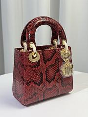 Dior Mini Lady Bag Red Python Leather 17cm - 6