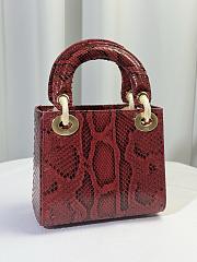 Dior Mini Lady Bag Red Python Leather 17cm - 5