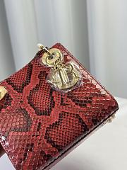 Dior Mini Lady Bag Red Python Leather 17cm - 3