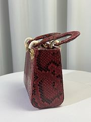 Dior Mini Lady Bag Red Python Leather 17cm - 2