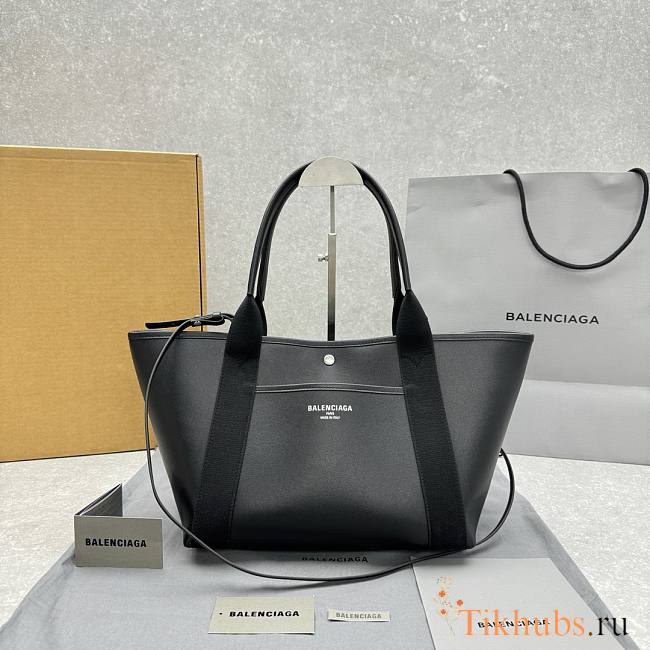 Balenciaga Biarritz Small Tote Bag Black 28x26x13cm - 1