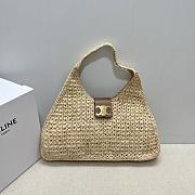 Celine Cabas Triangle Raffia Calfskin 45x23x6cm - 1