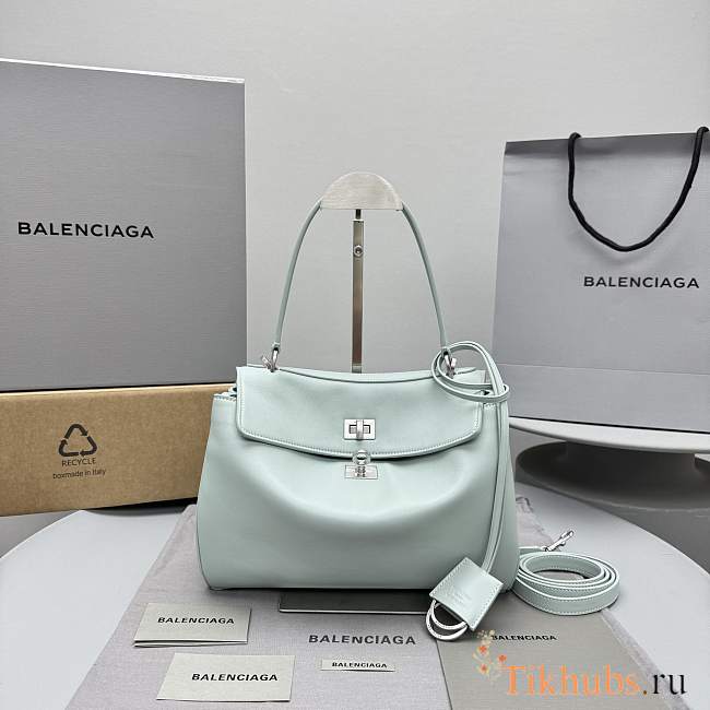 Balenciaga Rodeo Small Handbag Green Smooth 27x8x21cm - 1