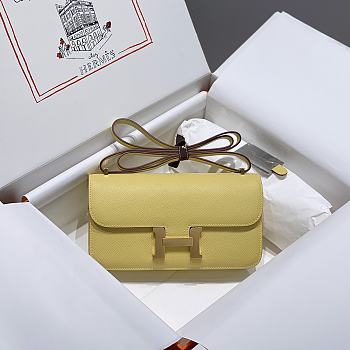 Hermes Constance Elan Bag Yellow Epsom Gold 26x16x6cm