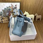 Hermes Kelly Bag Blue Grey 28cm - 6