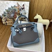 Hermes Kelly Bag Blue Grey 28cm - 2