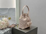 Dior Small Caro Bucket Bag Light Pink Lambskin 20x24x9cm - 6