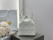 Dior Small Caro Bucket Bag White Lambskin 20x24x9cm - 4