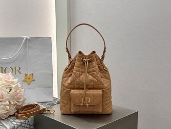 Dior Small Caro Bucket Bag Tan Lambskin 20x24x9cm