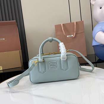 Miu Miu Arcadie Leather Bag Lake Blue 22x10.5x7.5cm