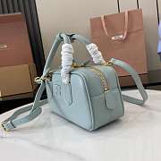 Miu Miu Arcadie Leather Bag Lake Blue 22x10.5x7.5cm - 3