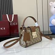 Gucci Padlock Small Top Handle Bag Brown 20x13.5x8cm - 5