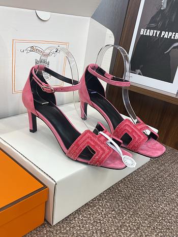 Hermes Joy 70 Sandal Rose Amarante Heel