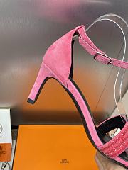 Hermes Joy 70 Sandal Rose Amarante Heel - 5
