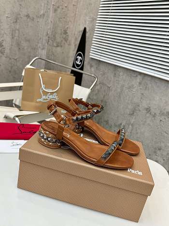 Christian Louboutin Pyrasand 30 mm Strappy Brown Sandals