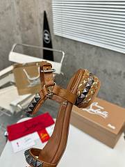 Christian Louboutin Pyrasand 30 mm Strappy Brown Sandals - 4