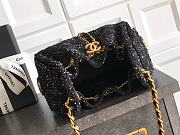 Chanel 25 Small Handbag Black Tweed 30x26x14cm - 6