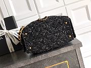 Chanel 25 Small Handbag Black Tweed 30x26x14cm - 5