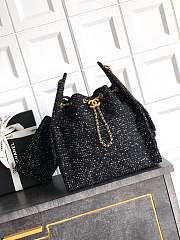 Chanel Medium 25C Hobo Bag Black Tweed 40x30x15cm - 1