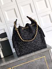 Chanel Medium 25C Hobo Bag Black Tweed 40x30x15cm - 3