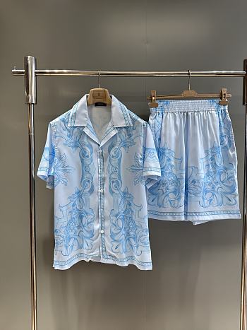 Versace Architectural Baroque Silk Shorts