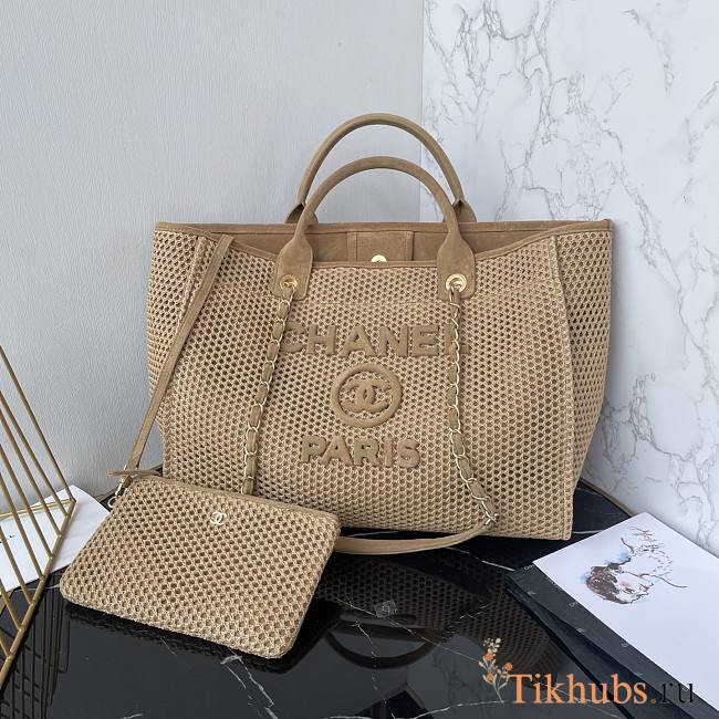 Chanel Deauville Tote Bag Beige 38cm - 1