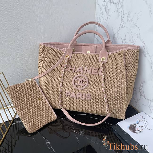 Chanel Deauville Tote Bag Pink 38cm - 1