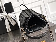 Chanel Small Bucket Bag Lambskin Black 18x16.5x16.5cm - 6
