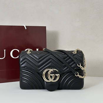 Gucci GG Marmont Large Shoulder Bag Black 30.5x18x8cm