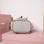 Miu Miu Canvas Leather Backpack Grey 22x18x15cm - 4