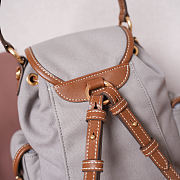 Miu Miu Canvas Leather Backpack Grey 22x18x15cm - 3
