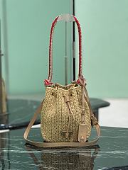 Prada Crochet Mini Bucket Bag Natural 19.5x15.5x10cm - 1