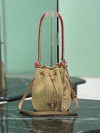 Prada Crochet Mini Bucket Bag Natural 19.5x15.5x10cm