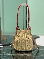 Prada Crochet Mini Bucket Bag Natural 19.5x15.5x10cm - 3