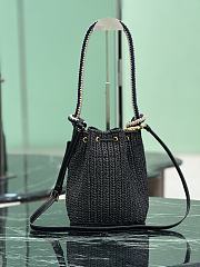 Prada Crochet Mini Bucket Bag Black 19.5x15.5x10cm - 2