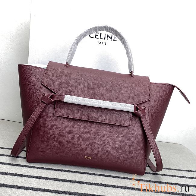 Celine Belt Bag Grained Calfskin Red Wine 28x23x16cm - 1