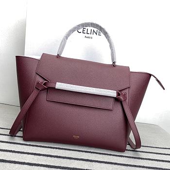 Celine Belt Bag Grained Calfskin Red Wine 28x23x16cm