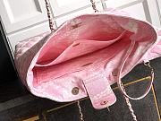 Chanel Shopping Bag Denim Light Pink White 37x28.5x13cm - 6
