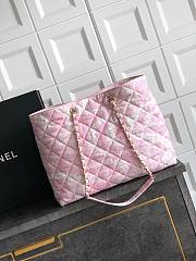 Chanel Shopping Bag Denim Light Pink White 37x28.5x13cm - 2