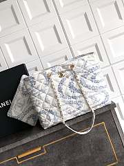 Chanel Shopping Bag Denim Light Blue White 37x28.5x13cm - 1