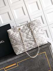 Chanel Shopping Bag Denim Grey White 37x28.5x13cm - 2