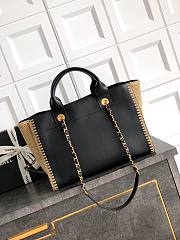 Chanel Deauville Tote Bag With Crochet Black 38cm - 3