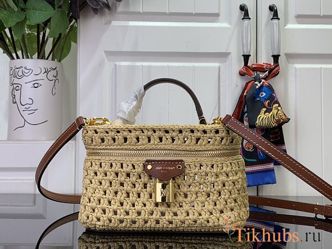 Louis Vuitton LV Vanity Chain Pouch Raffia 19x6.5x11.5cm - 1