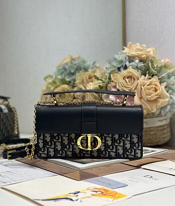 Dior 30 Montaigne Top Handle Bag Blue 25x13x4.5cm
