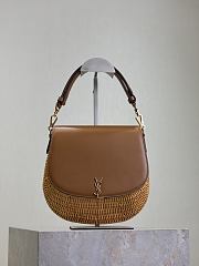 YSL Mini Voltaire Top Handle Bag Wicker 20x22x7.5cm - 1