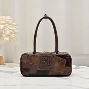 Miu Miu Beau Leather Patchwork Dark Brown Bag 27x12x8cm - 1