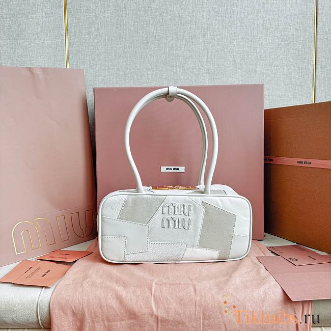 Miu Miu Beau Leather Patchwork White Bag 27x12x8cm - 1