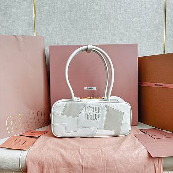 Miu Miu Beau Leather Patchwork White Bag 27x12x8cm